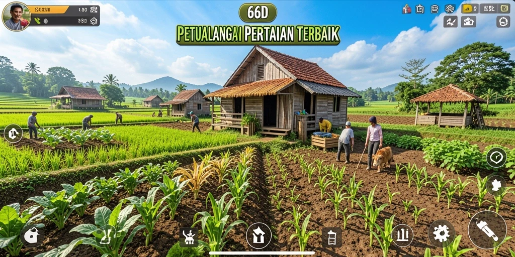 Gameplay 66D yang menarik dengan elemen pertanian.