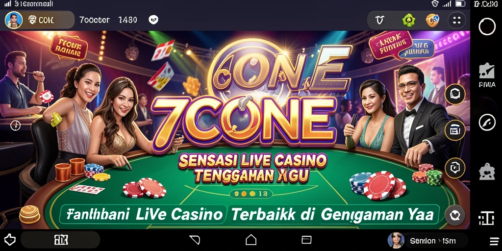 Tampilan utama gameplay Live Casino di 7CONE yang menarik.