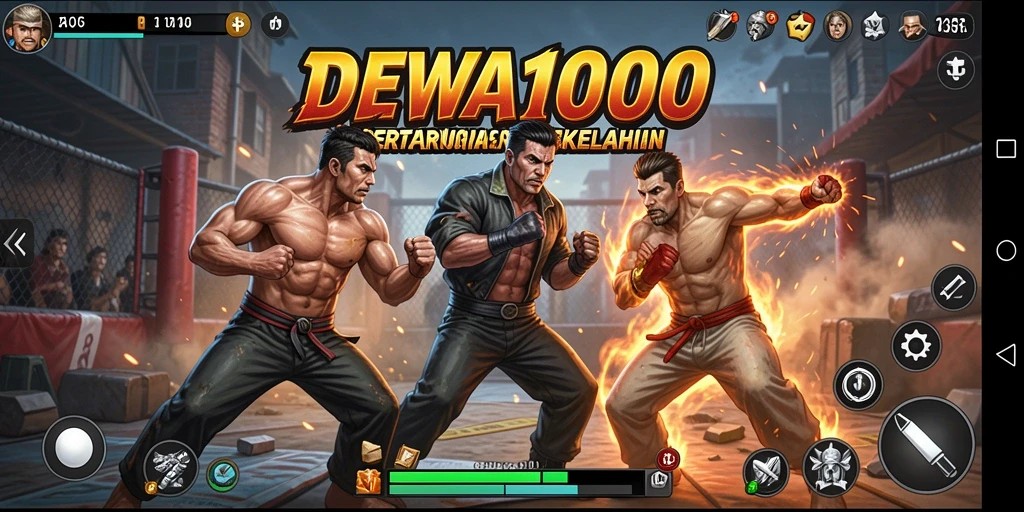 Gameplay menegangkan di arena pertarungan DEWA1000.