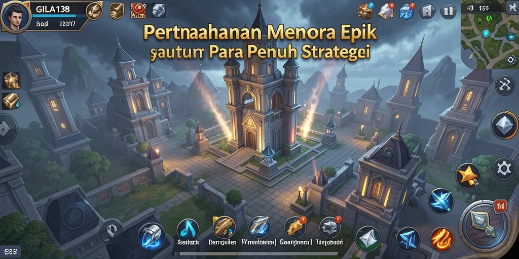 Tangkapan layar gameplay menakjubkan GILA138 dalam mode Tower Defense.