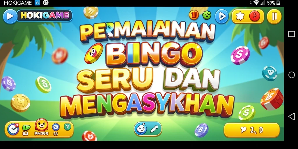 Tangkapan layar permainan HOKIGAME dengan gameplay Bingo yang seru.