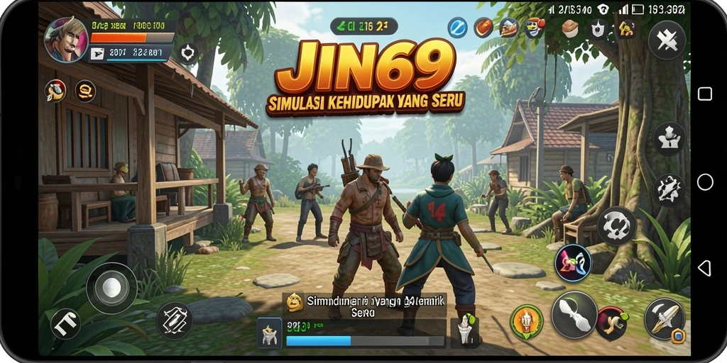 Tampilan gameplay JIN69 yang menarik dan interaktif saat menjelajahi kehidupan sehari-hari.