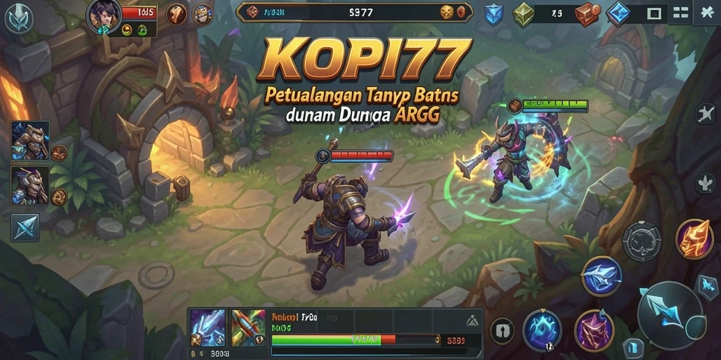 Tampilan gameplay seru dengan pertempuran mendebarkan di KOPI77.