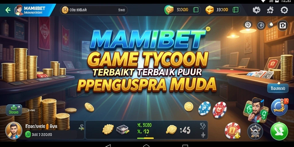Screenshot gameplay MAMIBET menunjukkan aktivitas manajemen bisnis yang seru.