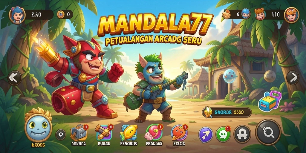Screenshot gameplay MANDALA77 memperlihatkan aksi seru di level yang penuh tantangan.