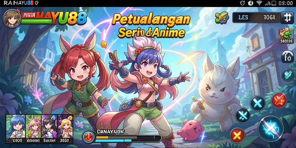 Tampilan gameplay RAHAYU88 yang penuh aksi dan warna.