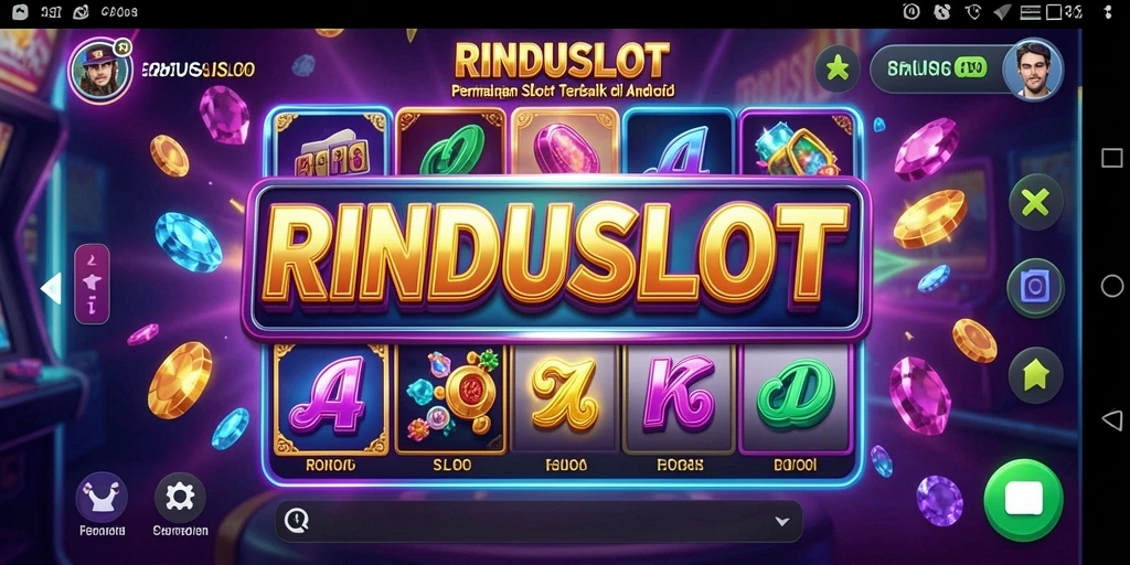 Tampilan layar utama RINDUSLOT menunjukkan mesin slot yang penuh warna.