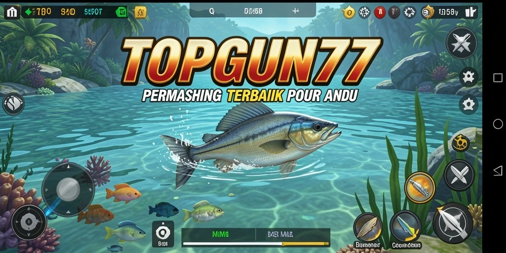 Screenshot memancing menakjubkan di TOPGUN77 dengan berbagai jenis ikan.